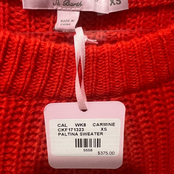 NWT Calypso St Barth XS Red Cashmere Paltina Sweater - Picture 4 of 7